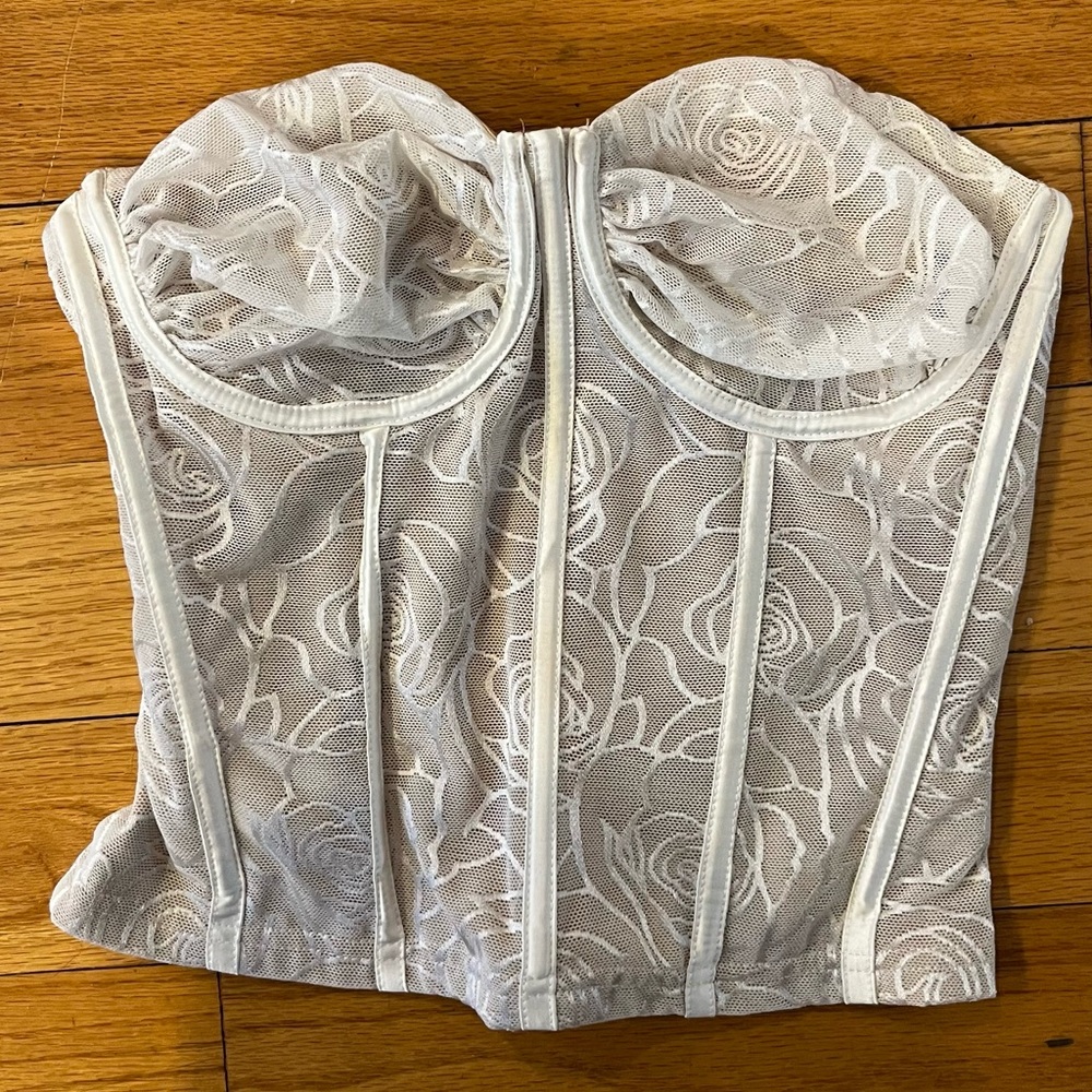 White lacey corset top
